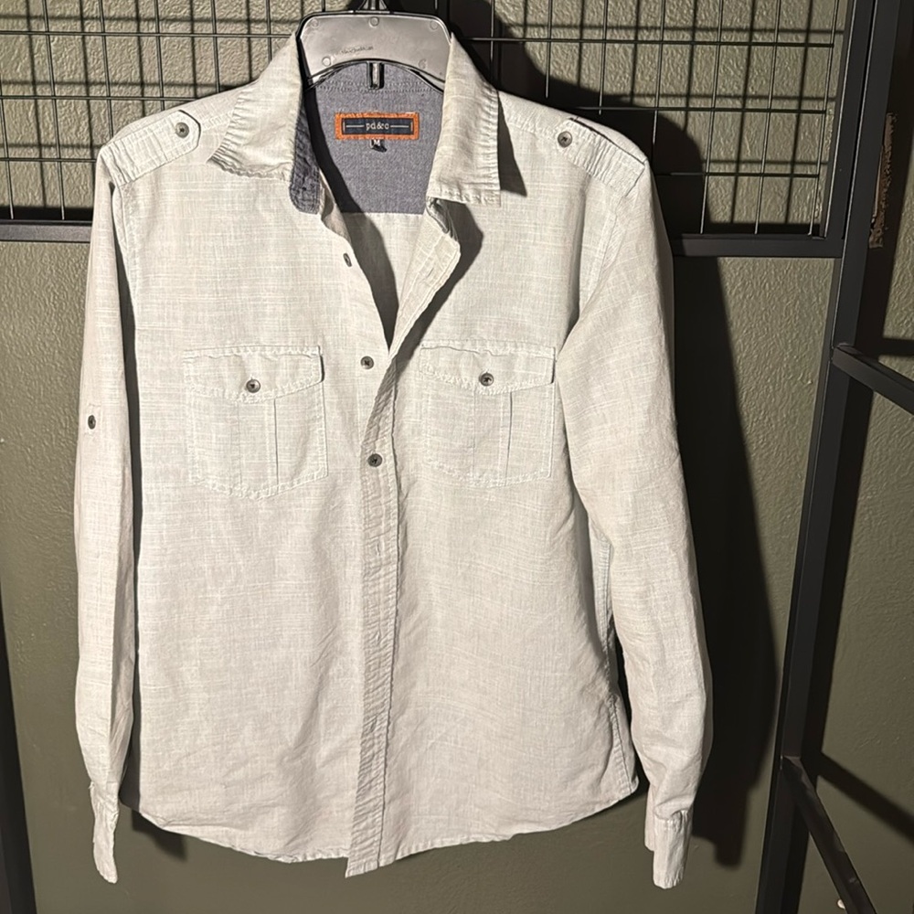PD&C Light Gray Button-Up Shirt